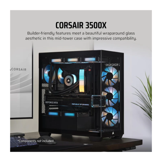 Gabinete Corsair 3500X Mid-Tower TG Black
