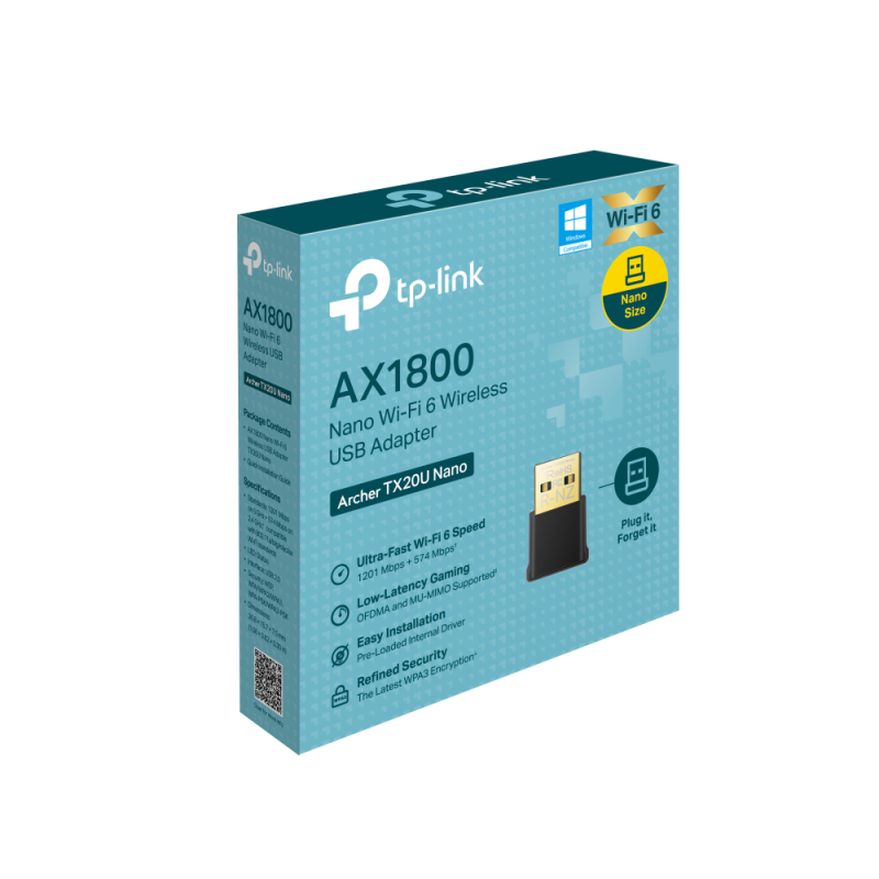 PLACA DE RED Archer TX20U Nano P.RedW USB AX1800 D.Band WIRELESS