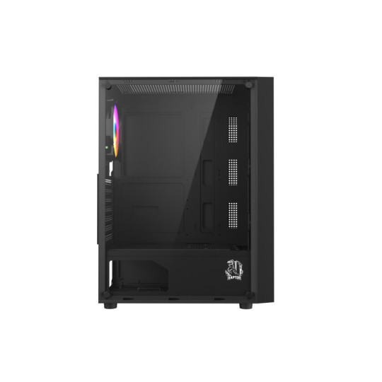 Gabinete Raptor Vortex TG Mid-Tower RGB Back Fan x1 + Led Front w/button control