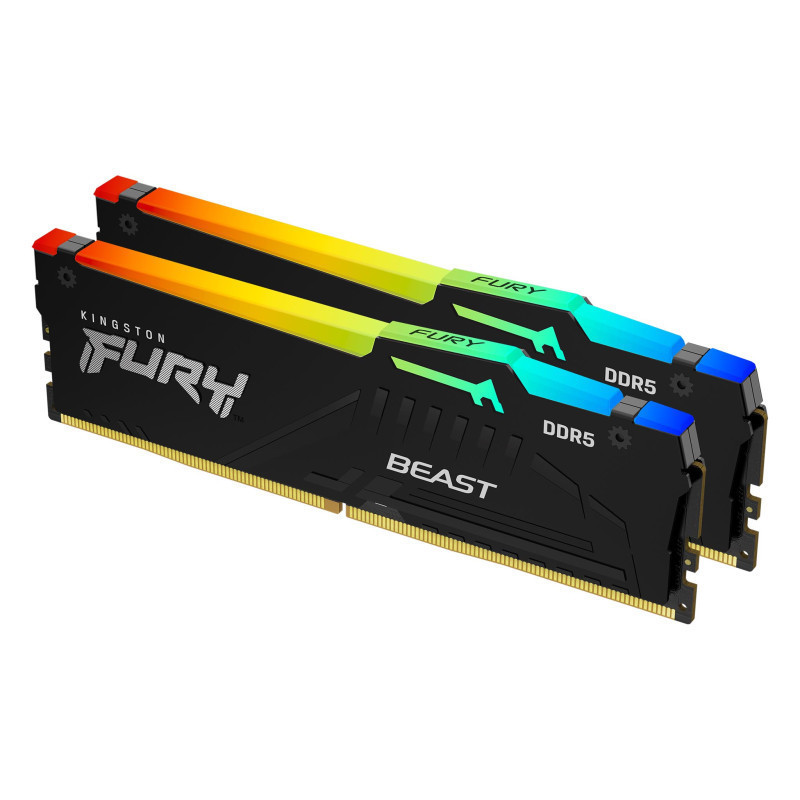 Memoria DDR5 Kingston 32GB (2x16GB) 6000 MHz FURY Beast Black RGB