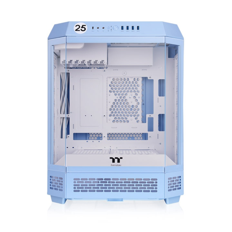 Gabinete TT The Tower 600 Mid-Tower TG x3 Fan x2 Hydrangea Blue